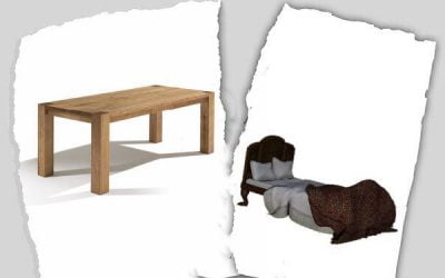 Scheiding van tafel en bed